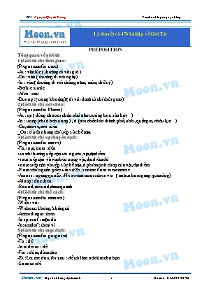 Lý thuyết và 476 bài tập về giới từ - Nguyễn Quỳnh Trang